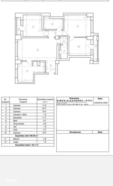 Bulevardul Unirii, ultracentral, apartament 4 camere 93 mp.